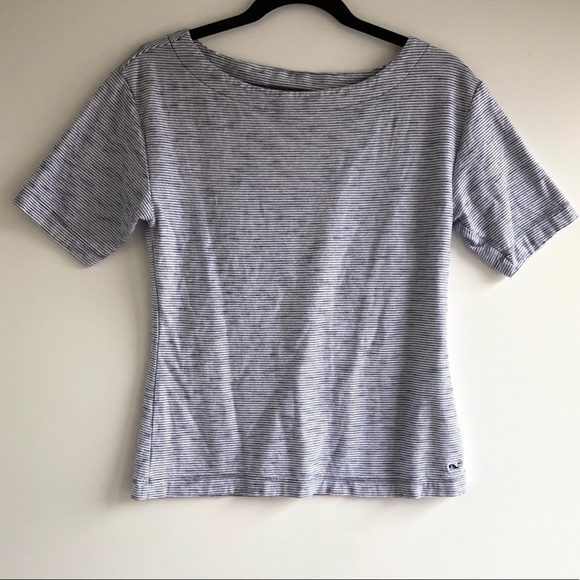 Vineyard Vines Boatneck Striped Short Sleeve Tee - 100% Cotton - Picture 6 of 6